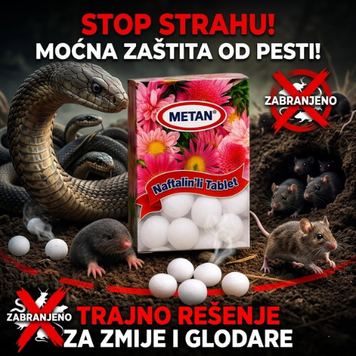 Naftalin Protiv Zmija, Krtica, Glodara i Moljaca 20 tableta