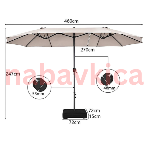 Dupli Suncobran TX-U002 4.6x2.7m