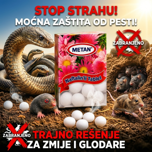 Naftalin Protiv Zmija, Krtica, Glodara i Moljaca 20 tableta
